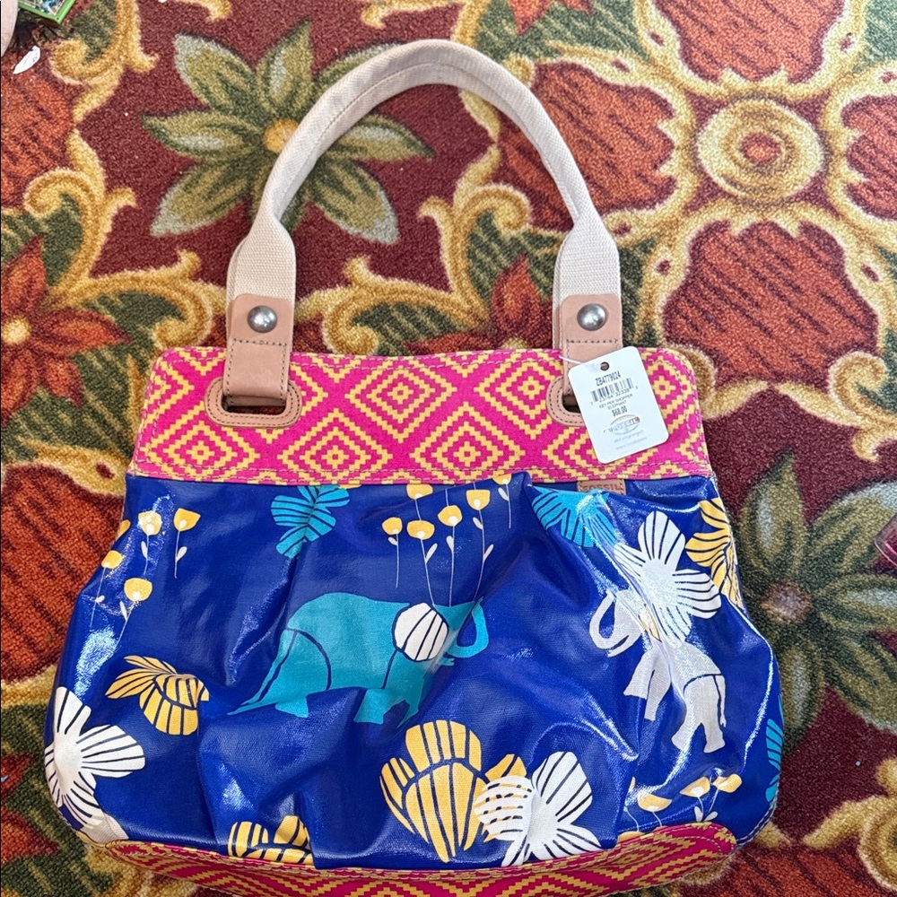 Fossil Womens Multi Color Elephant Key-Per Crossbody Bag - Picture 1 of 8
